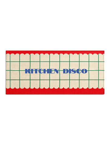 Really Nice Things Chodnik kuchenny "Kitchen Disco" w kolorze beżowo-czerwonym - 135 x 55 cm