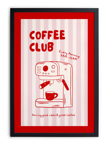 Really Nice Things Ingelijste kunstdruk "Coffee Club Red" - (B)30 x (H)40 cm