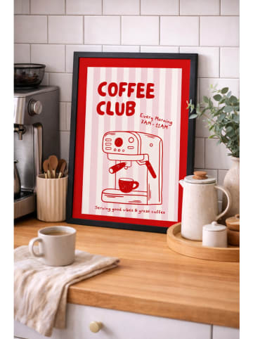 Really Nice Things Druk artystyczny "Coffee Club Red" w ramce - 30 x 40 cm