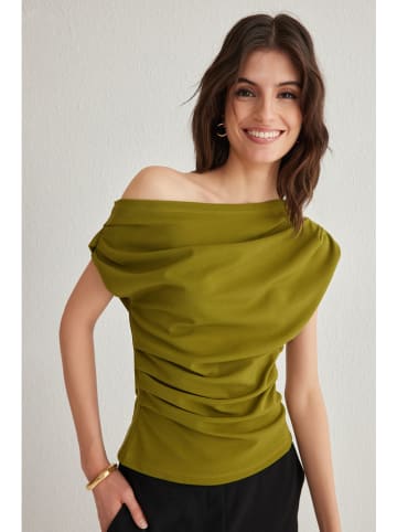 trendyol Top w kolorze oliwkowym