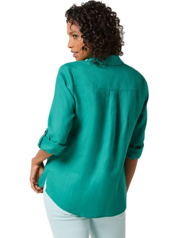 creation L Leinen-Bluse in Türkis
