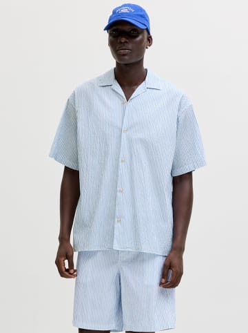 Jack & Jones Koszula "Milo" - Loose fit - w kolorze błękitnym