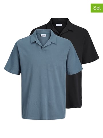 Jack & Jones 2-delige set: poloshirts "Devin" blauw/zwart