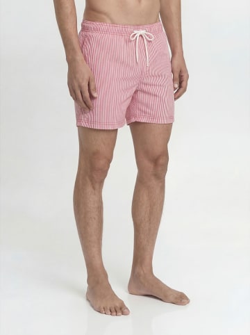 Jack & Jones Szorty kąpielowe "Maui" w kolorze czerwono-białym