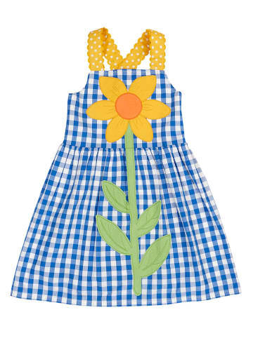 Frugi Sukienka "Daisy" w kolorze niebiesko-żółtym