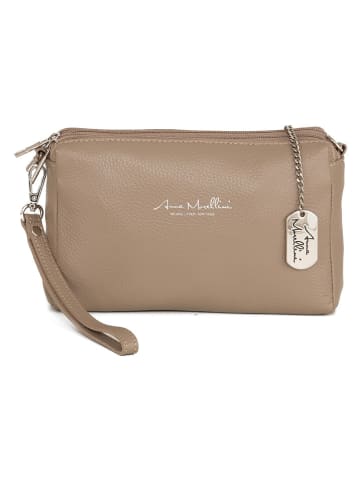 Anna Morellini Leder-Clutch "Idalia" in Beige - (B)24 x (H)16 x (T)9 cm