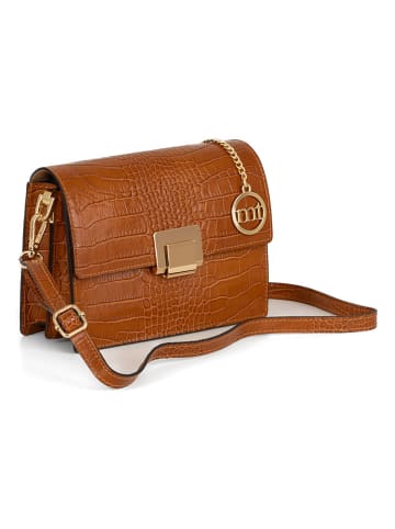 Mia Tomazzi Leder-Umhängetasche "Velletri" in Hellbraun - (B)22 x (H)16 x (T)9 cm
