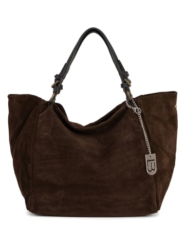 Lucca Baldi Skórzany shopper bag "Gimignano" w kolorze brązowym - 45 x 50 x 20 cm