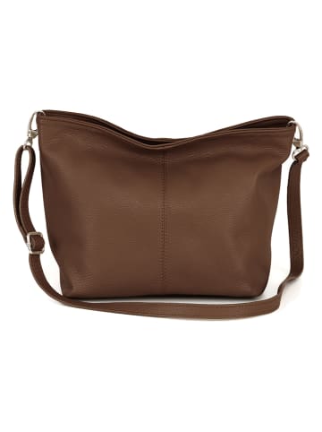 Lucca Baldi Leder-Umhängetasche "Trapani" in Braun - (B)33 x (H)25 x (T)14 cm