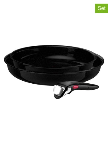 Tefal Patelnie (3 szt.) "Ingenio Excellence Ceramic" w kolorze czarnym