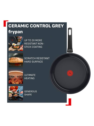 Tefal Patelnia "Ceramic Control Grey" w kolorze czarno-szarym - Ø 28 cm