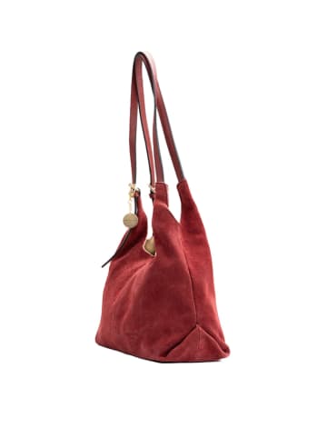 Christian Laurier Leder-Schultertasche "Sierra" in Bordeaux - (B)37 x (H)22 x (T)14 cm