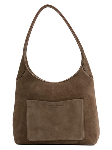 Christian Laurier Leder-Schultertasche "Calma" in Taupe - (B)26 x (H)31 x (T)5 cm