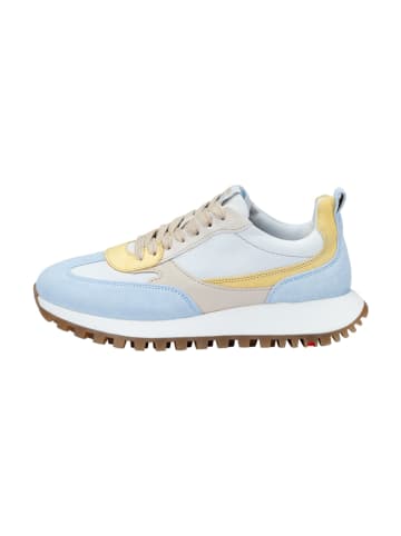 LLOYD Skórzane sneakersy w kolorze błękitno-żółtym