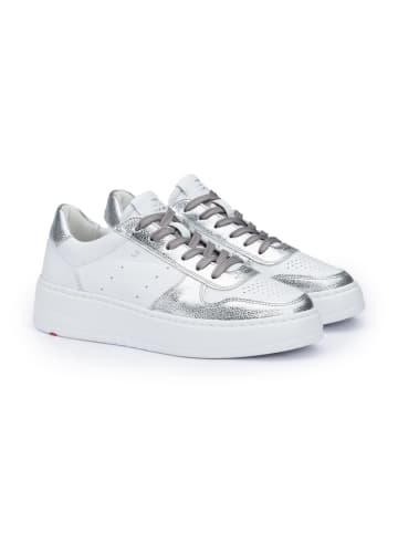LLOYD Skórzane sneakersy w kolorze srebrno-białym