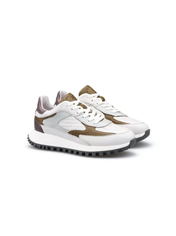LLOYD Leder-Sneakers in Weiß/ Lila/ Hellbraun