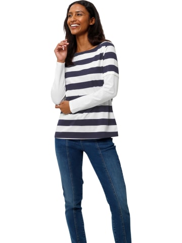 Heine Longsleeve donkerblauw/crème