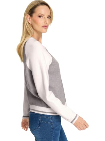 Heine Sweatjacke in Grau/ Creme