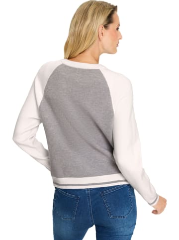 Heine Sweatjacke in Grau/ Creme