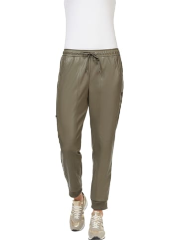 Heine Kunstleren broek kaki