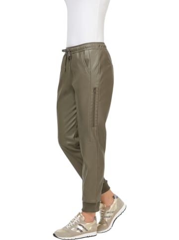 Heine Kunstleren broek kaki