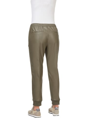 Heine Kunstleren broek kaki