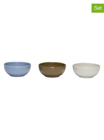 Hübsch 3-delige set: kommen "Amare" wit/lichtbruin/blauw - Ø 7 cm