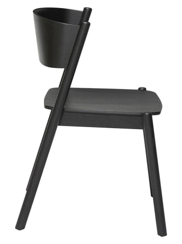 Hübsch Esszimmerstuhl "Oblique" in Schwarz - (B)55 x (H)80 x (T)51 cm