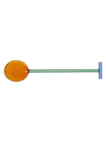 Hübsch Łyżki (2 szt.) w kolorze żółto-zielono-błękitnym do sałatek - dł. 28 cm