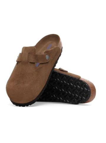 Birkenstock Leder-Clogs "Boston SFB" in Hellbraun
