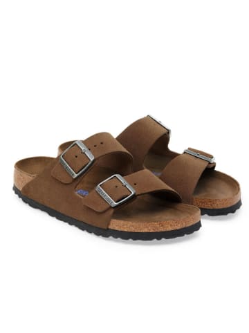 Birkenstock Leren slippers "Arizona SFB" lichtbruin
