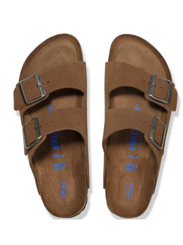 Birkenstock Leder-Pantoletten "Arizona SFB" in Hellbraun