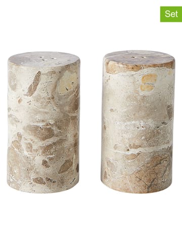 Muubs 2er-Set: Salz- & Pfefferstreuer "Vita" in Weiß - (H)8,5 x Ø 4,5 cm
