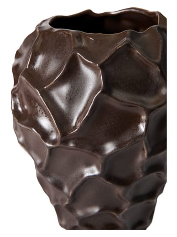 Muubs Vase "Soil" in Dunkelbraun - (H)21,5 x Ø 18 cm