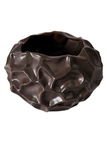 Muubs Vase "Soil" in Dunkelbraun - (H)11,5 x Ø 18 cm