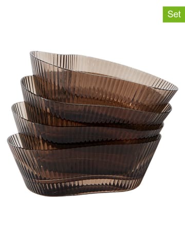 Muubs 4-delige set: snackschalen "Ripe" bruin - (B)12 x (H)4 x (D)9,5 cm