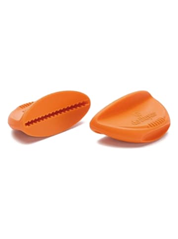 De Buyer 2er-Set: Silikongriffe ''Twisty'' in Orange - (B)7 x (H)2,7 x (T)4 cm