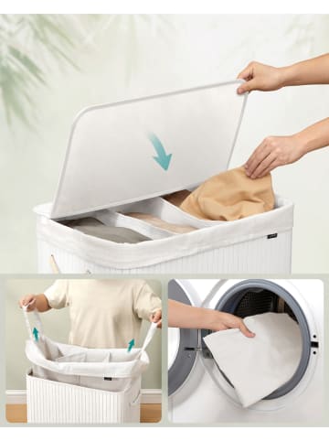 Songmics Wasmand wit - (B)60 x (H)61 x (D)40 cm