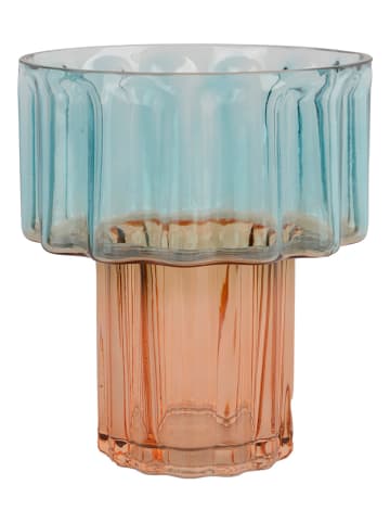 Kaeming Vase in Orange/ Hellblau - (H)20 x Ø 18 cm