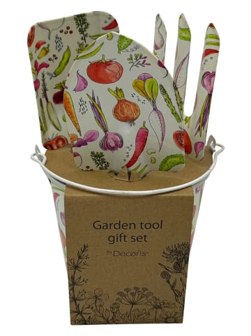 Kaeming 4tlg. Gartenwerkzeug-Set in Creme/ Bunt
