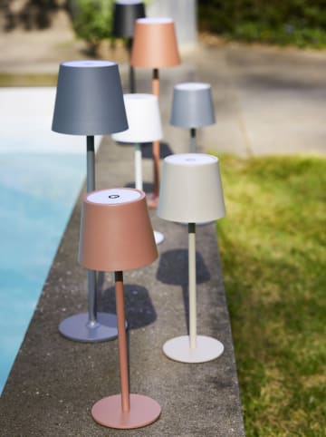 Kaeming LED-Tisch-Außenleuchte in Grau - (H)37 x Ø 11 cm