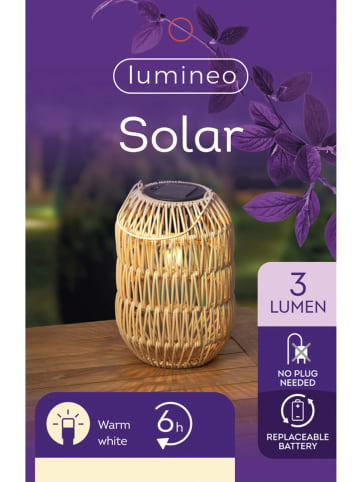 Kaeming Solarny lampion LED w kolorze beżowym - wys. 24,5 x Ø 16 cm