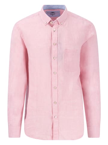FYNCH-HATTON Leinen-Hemd - Casual fit - in Rosa