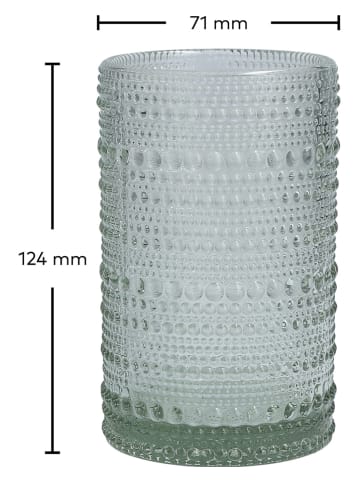 Fortessa 6er-Set: Longdrinkgläser "Jupiter" in Grün - 350 ml