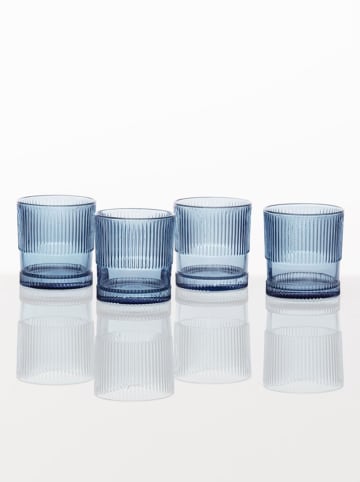 Fortessa 4-delige set: waterglazen "NoHo" blauw - 250 ml