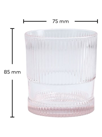 Fortessa 4er-Set: Wassergläser "NoHo" in Transparent/ Rosa - 250 ml