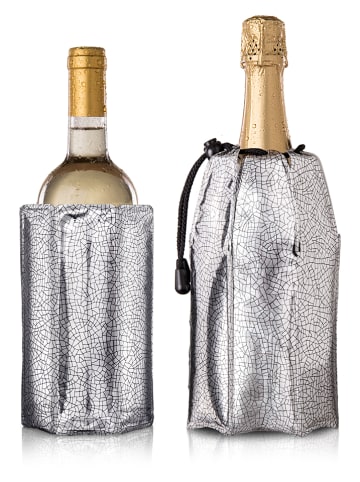 Vacu Vin Schładzacz w kolorze srebrnym do wina - wys. 22 cm