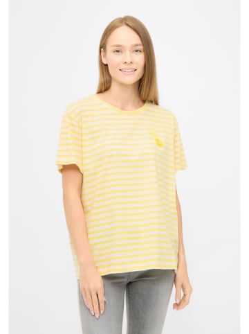 Derbe Shirt in Weiß/ Gelb