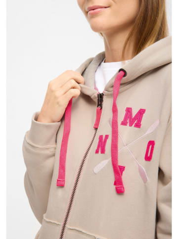 Derbe Sweatjacke in Beige/ Pink