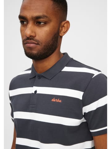 Derbe Poloshirt in Dunkelblau/ Weiß